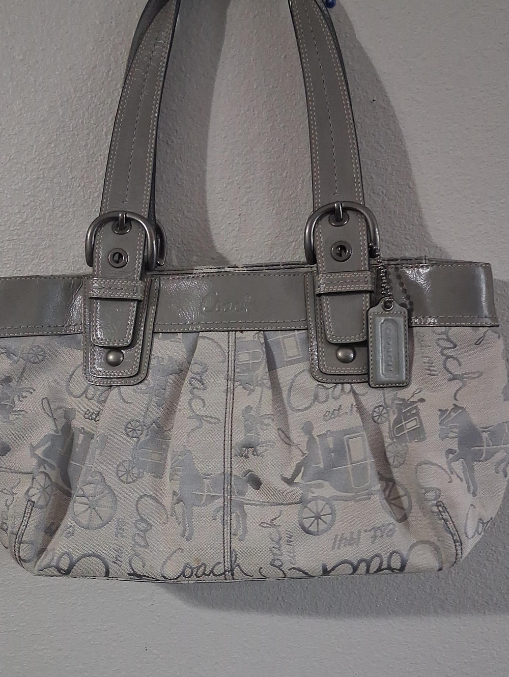 Coach Signature Canvas Shoulder Bag in Gray